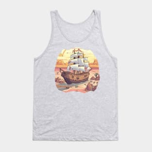 Pirate Ship Ready to Depart Tank Top